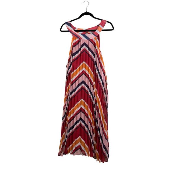 Love X Design New Striped Trapeze Swing Dress Size 2X Halter Accordion Pleated - Picture 14 of 14